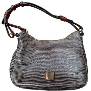 bag DOONEY & BOURKE shoulder small KILEY lizard embossed leather excellent shape